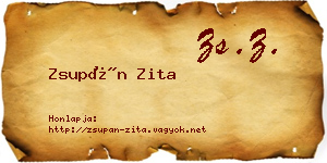 Zsupán Zita névjegykártya
