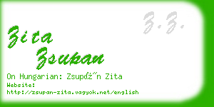 zita zsupan business card